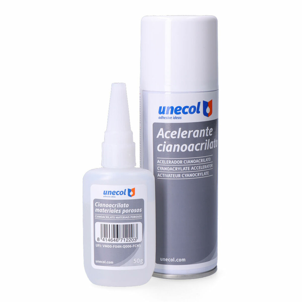 Cyanoacrylat Kit Unecol A7156 200 ml 50 g 2 Dele